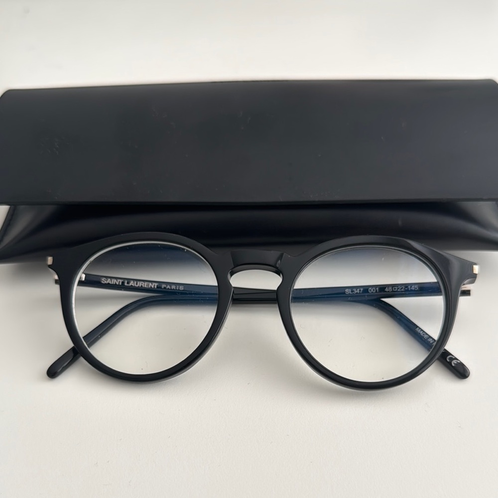 Saint Laurent Black Round Eyeglasses